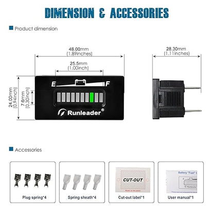 Runleader RL-BI028 DC 12V to 24V LED Battery Indicator, Applicable to Lead Acid - Image 8
