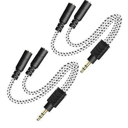 DUKABEL Headphone Splitter, Knitted 3.5mm Audio Splitter TRS 3-Pole Aux by DuKabel