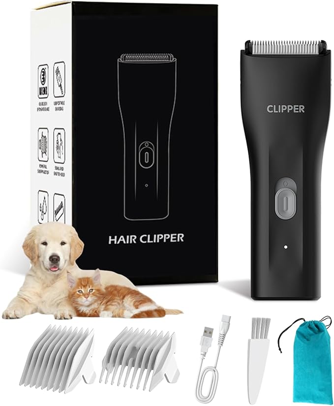 Prowerful Home Professional Dog Grooming Kit Clipper Low Noise USB Rechargeable by Founouly