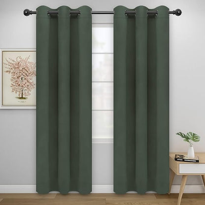 Easy-Going Blackout Curtains for Bedroom, Solid Thermal Insulated Grommet and by Easy-Going