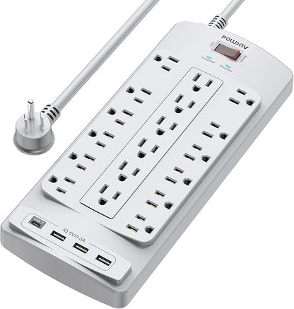 18 Outlets Surge Protector Power Strip by POWSAV