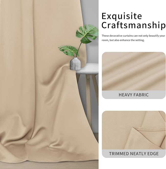 Easy-Going Blackout Curtains for Bedroom, Solid Thermal Insulated Grommet and - Image 5