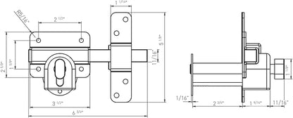 Gatemate 1490116 Euro Single Long Throw Lock - Image 5