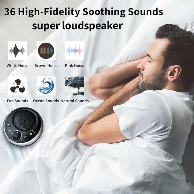 Rechargeable Portable Brown Noise Machine 2000mAH Large Battery Sound White - Image 3