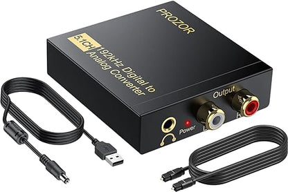 PROZOR 192Khz Digital to Analog Audio Converter Support 5.1CH Optical to RCA by PROZOR