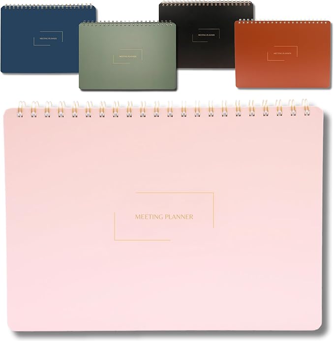 | Meeting Notebook for Work | 8.25" x 11.75" | Project Planner | Simple Design by MerelyHome