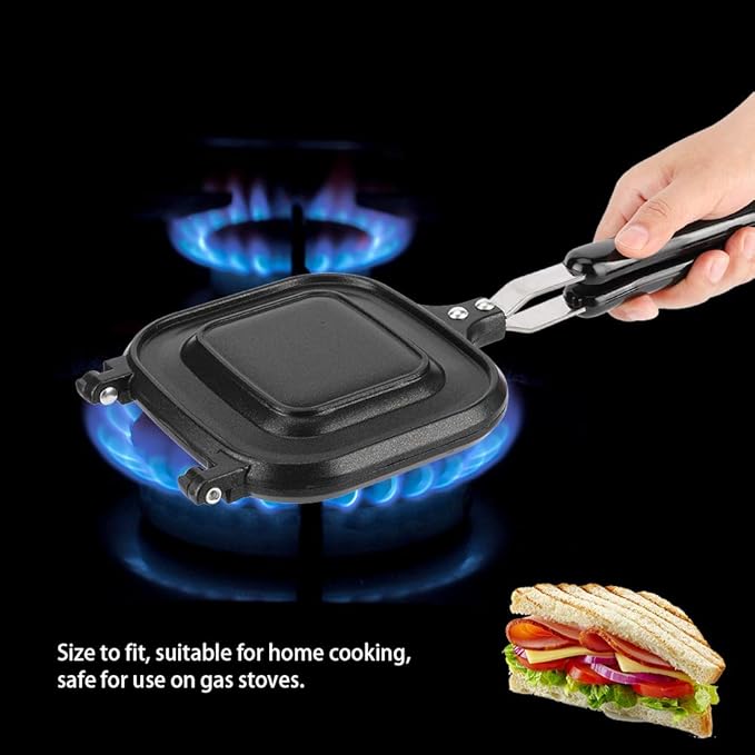 Double - Sided Nonstick Fry Pan Sandwich Toaster, Electric Breakfast Maker - Image 4