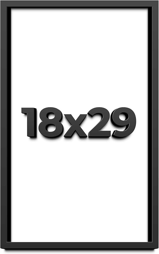 18x29 Shadow Box Frame Black | 1 Inch Deep Solid Wood Shadowbox Display Frame | by CustomPictureFrames