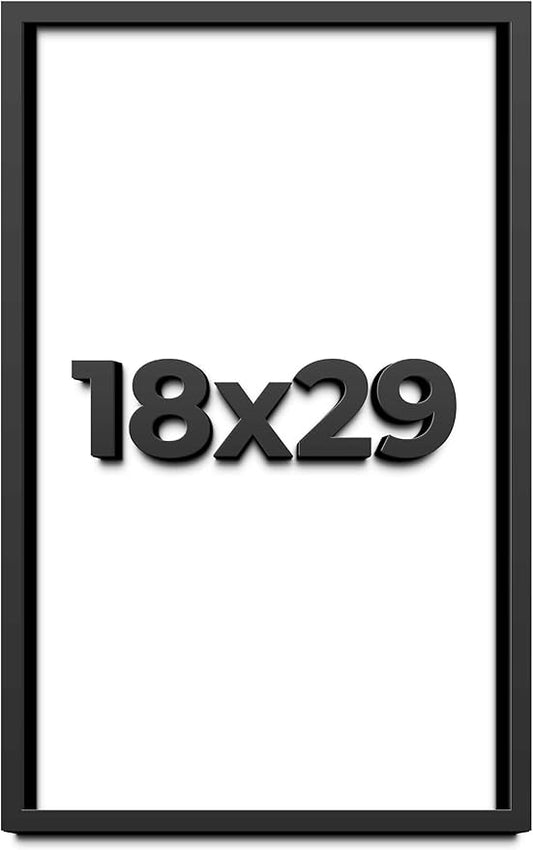 18x29 Shadow Box Frame Black | 1 Inch Deep Solid Wood Shadowbox Display Frame | by CustomPictureFrames