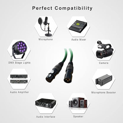 AuxLink XLR Cables, Microphone Cable 6ft 10 Pack, XLR Male to Female - Image 2