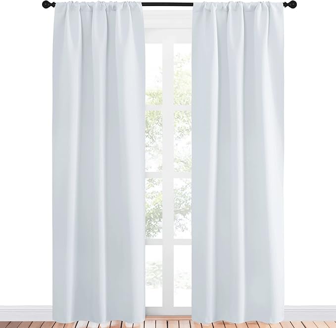 NICETOWN Greyish White Window Curtain Panels - Image 2