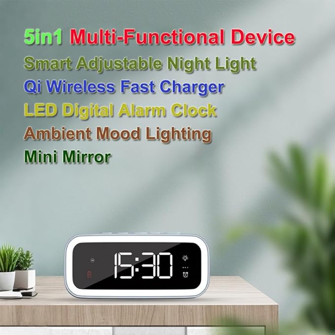 IHAO 5in1 Multi-Functional Alarm Clock - Image 2