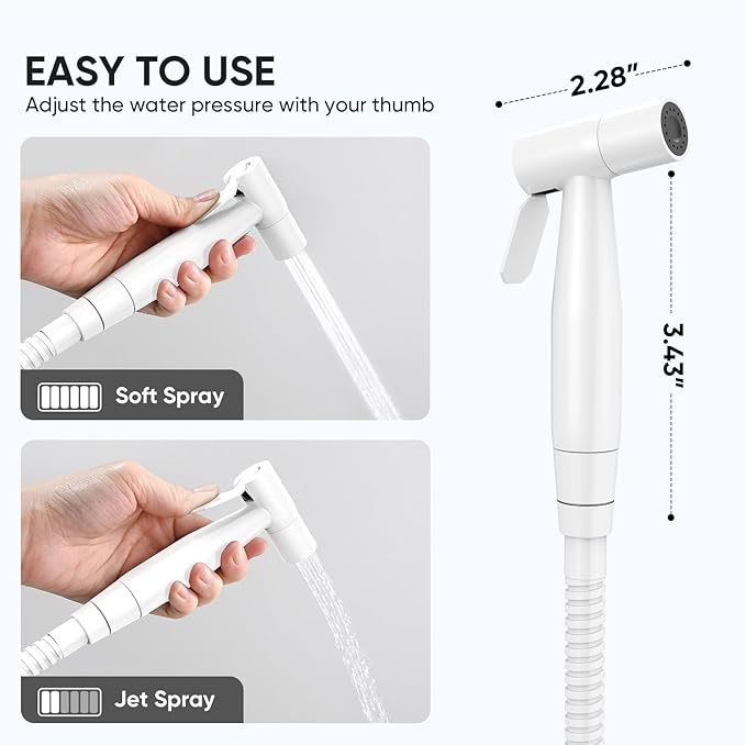 Arofa Bright White Bidet Sprayer - Image 4