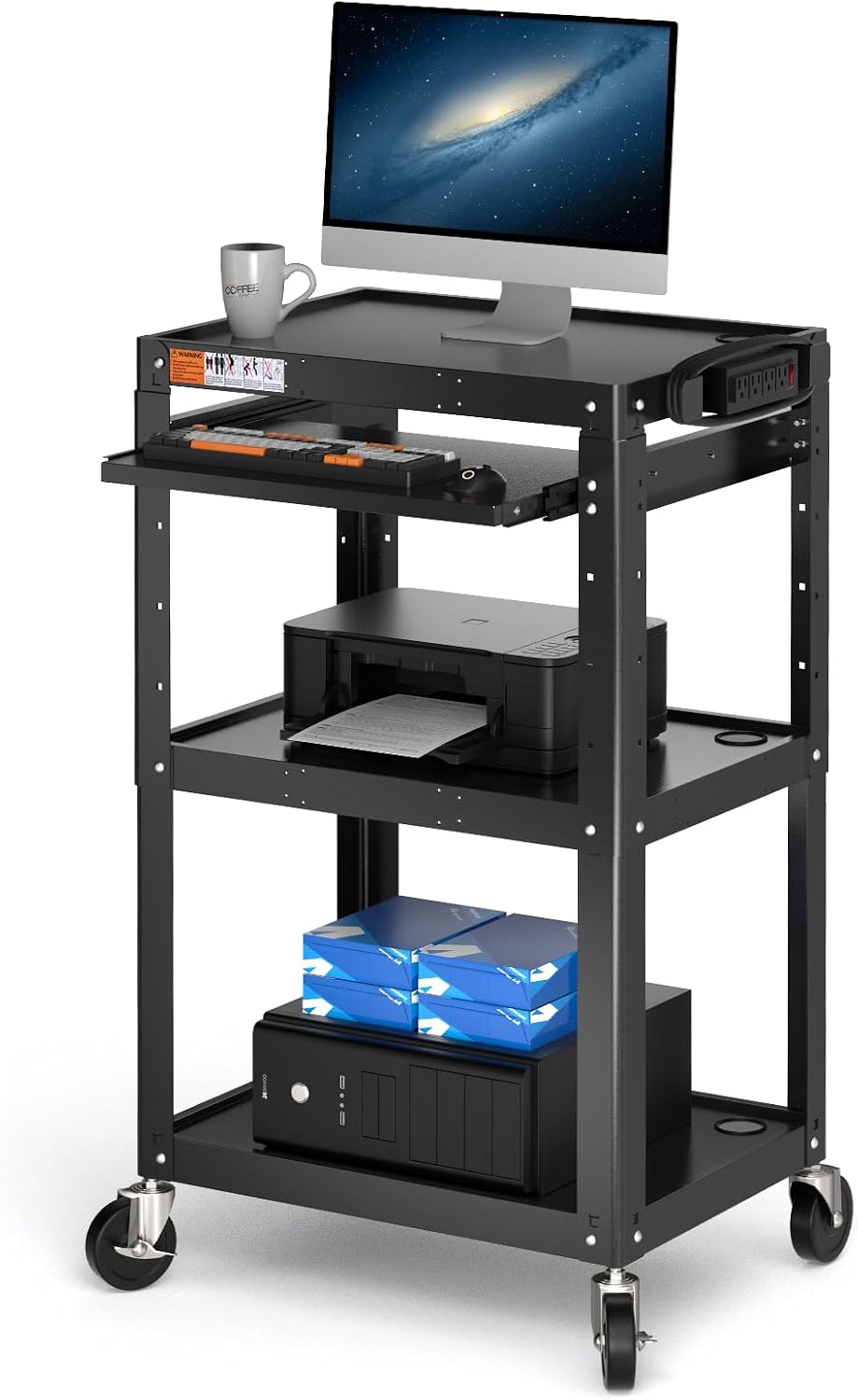 pochar steel av cart on wheels - rolling, main product view