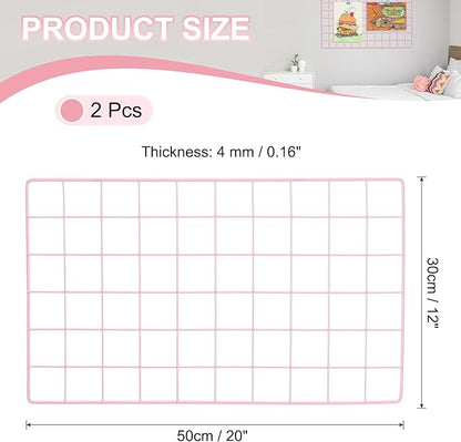 PATIKIL 12"x20" Wire Grid Panel, 2 Pack Board Photo Pictures Memo Display Grid - Image 2