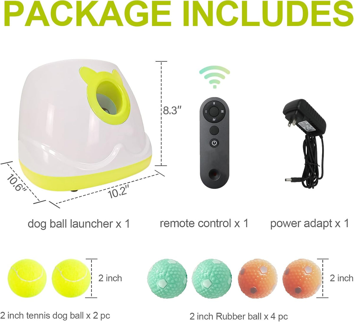 Automatic Dog Ball Launcher Tennis Ball Thrower Machine with 6 Balls,Remote