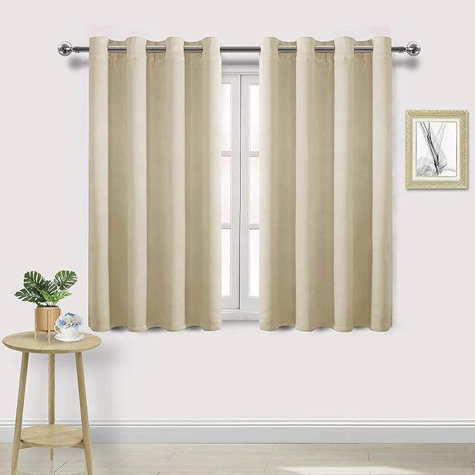 DWCN Room Darkening Curtains 45 Inch Length, Thermal Drapes by DWCN