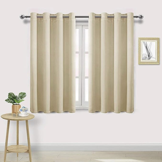 DWCN Room Darkening Curtains 45 Inch Length, Thermal Drapes by DWCN