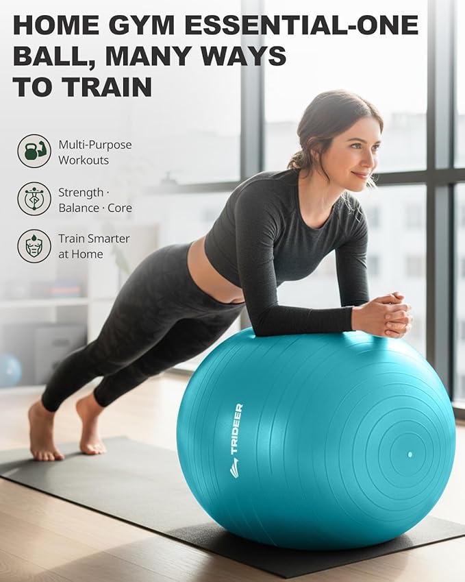 Trideer Exercise Ball for Yoga, Pilates & Fitness – Stability Ball Equipment - Image 3