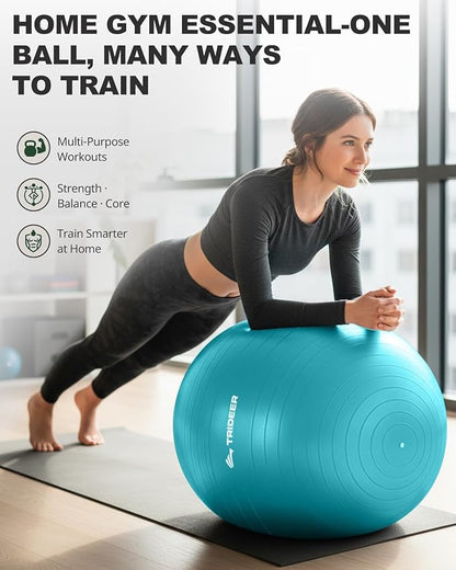 Trideer Exercise Ball for Yoga, Pilates & Fitness – Stability Ball Equipment - Image 3