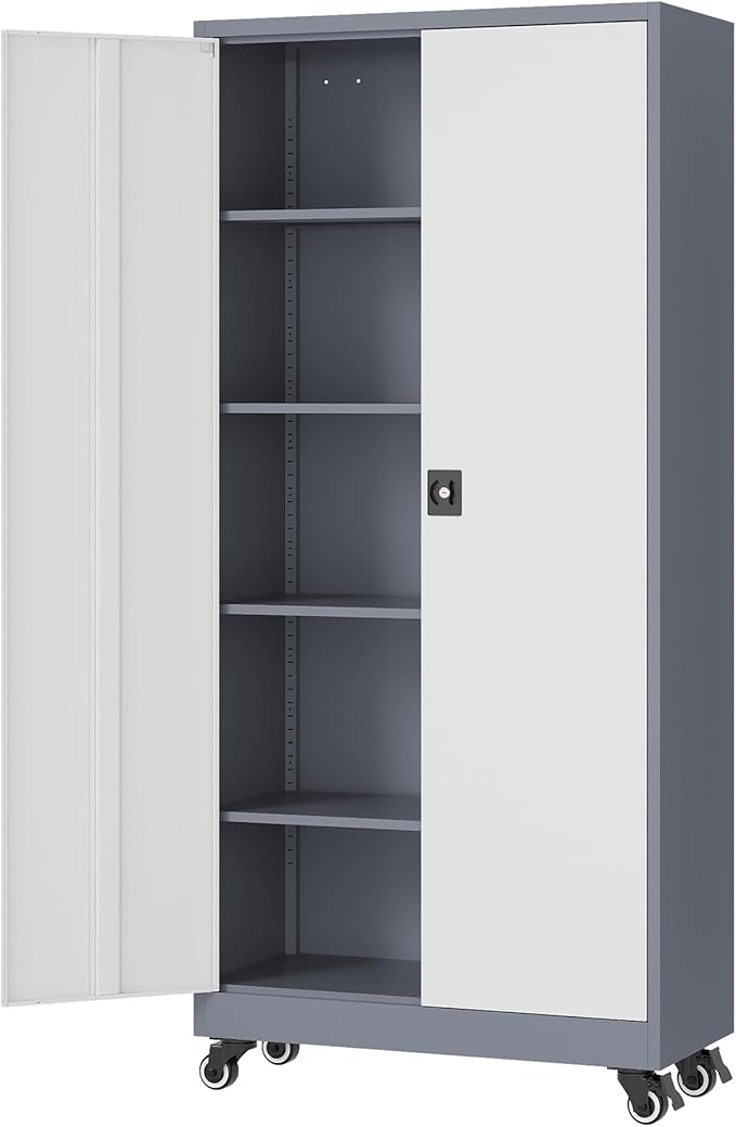 Metal Rolling Storage Cabinet-74.6” Tall Steel File Cabinets by Fesbos