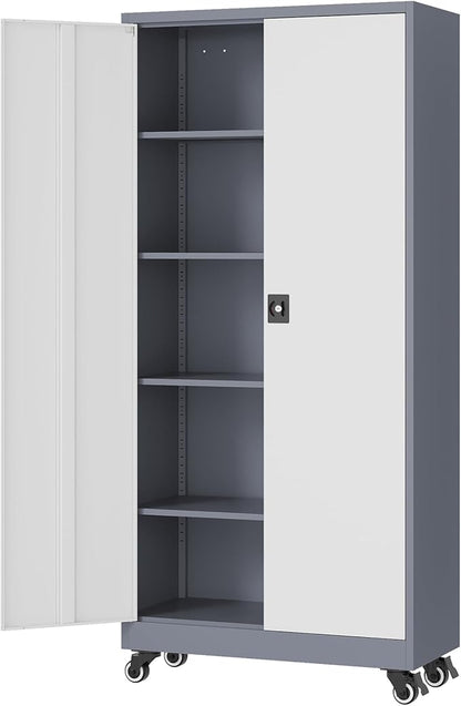 Metal Rolling Storage Cabinet-74.6” Tall Steel File Cabinets by Fesbos