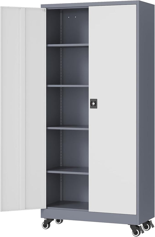 Metal Rolling Storage Cabinet-74.6” Tall Steel File Cabinets by Fesbos
