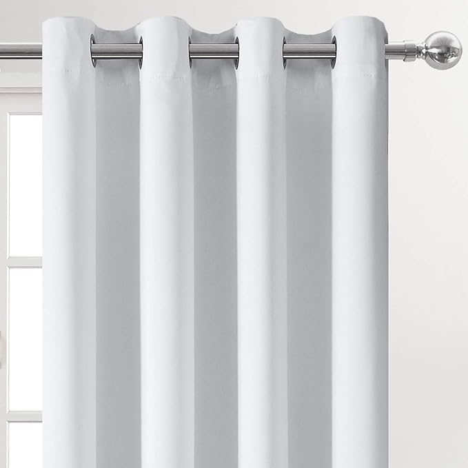 DWCN Greyish White Room Darkening Blackout Curtains, Thermal Privacy Protection - Image 5