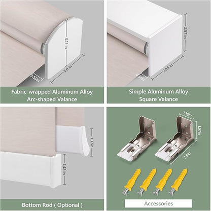 ZSHINE Motorized Blackout Roller Blinds Customize Width Remote Control Wireless - Image 5