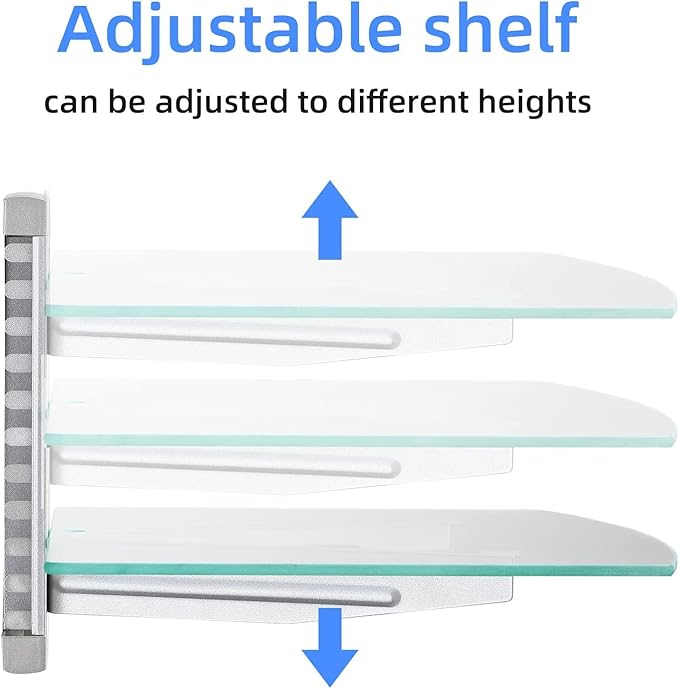 suptek Glass Floating Shelves, TV Wall Mount - Image 4