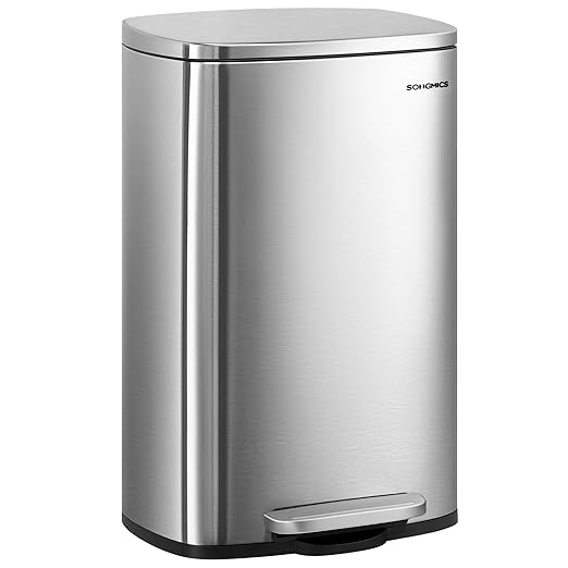 SONGMICS 13 Gallon Trash Can, Stainless Steel Kitchen Garbage Can, Recycling or by SONGMICSbySONGMICSHOME