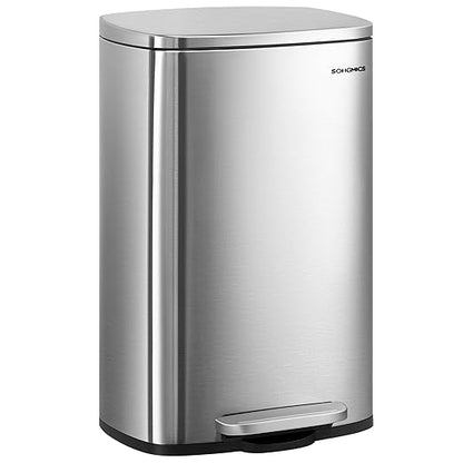 SONGMICS 13 Gallon Trash Can, Stainless Steel Kitchen Garbage Can, Recycling or by SONGMICSbySONGMICSHOME