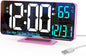 Pink Digital Clock for Bedroom 6.7in Dual Alarm Clock by KOSUMOSUTECHNOLOGY