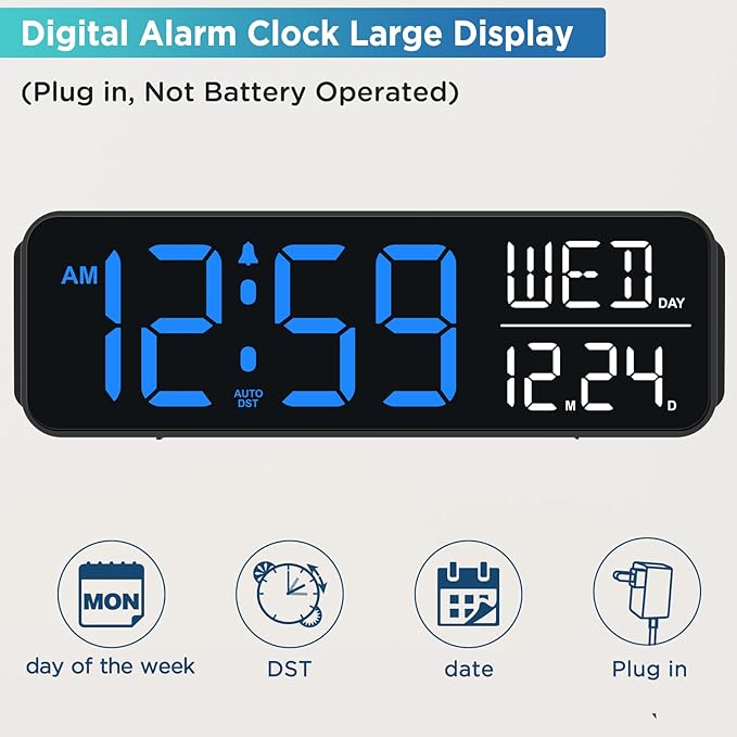 Peakeep Large Display Digital Alarm Clock - Image 2