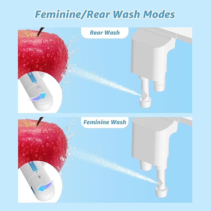 Ultra-Slim Bidet Attachment for Toilet, Non-Electric Dual Nozzle, Adjustable - Image 2
