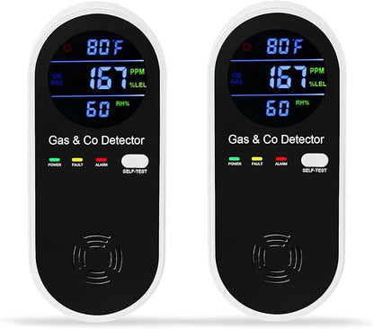 2 Packs Combination Natural Gas & Carbon Monoxide Detector, Koabbit 4-in-1 by ProductCategory