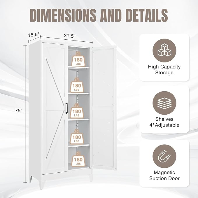 Yizosh Metal Storage Cabinet - Image 2