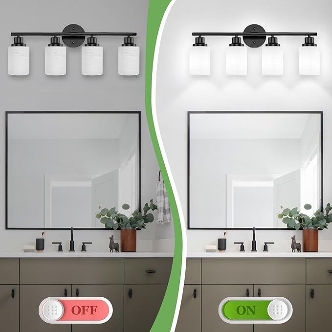 Guliaofo 4-Light Bathroom Light Fixtures, Modern Kitchen Light Fixtures Wall - Image 6