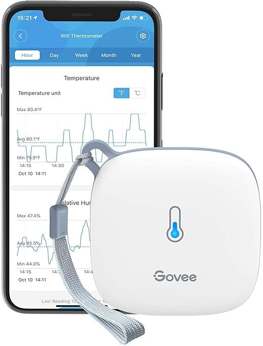 Govee Smart Thermometer Hygrometer, WiFi Humidity Temperature Sensor by Govee