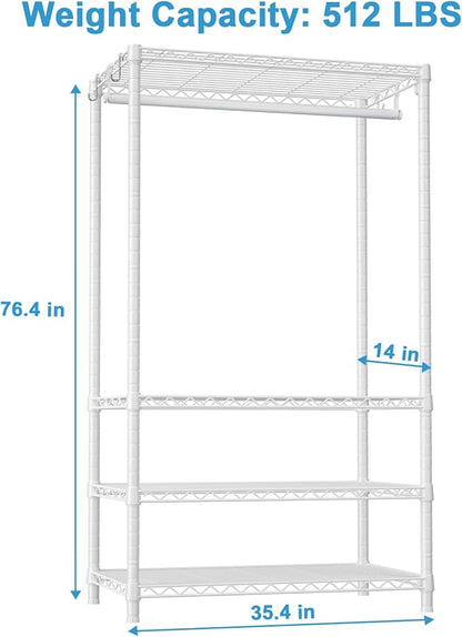 Ulif H4 Portable Closets, 4-Tier Metal Clothes Garment Rack - Image 3