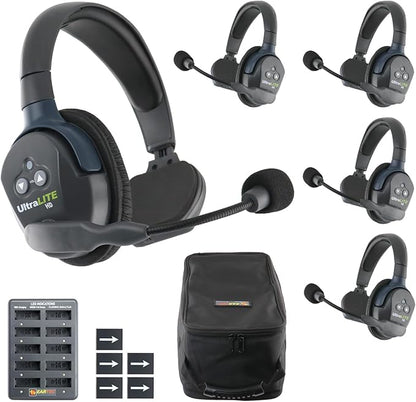 Eartec UL5S Ultralite-HD 5-Person Full Duplex Wireless Intercom Headset by Eartec