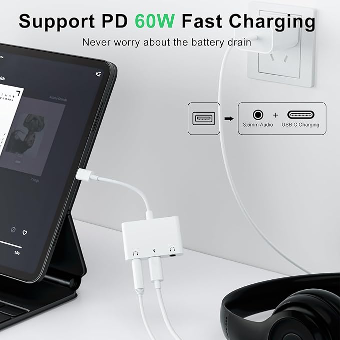 INVERSE NET Headphone Adapter for iPad, Headphone Splitter for 2 Headphones - Image 3