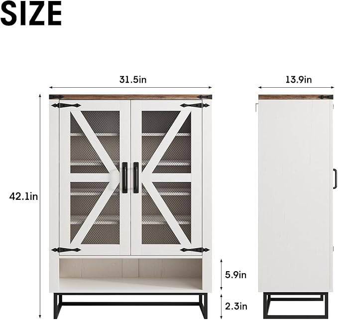 Maupvit 42.1" Farmhouse Shoe Cabinet - Image 2