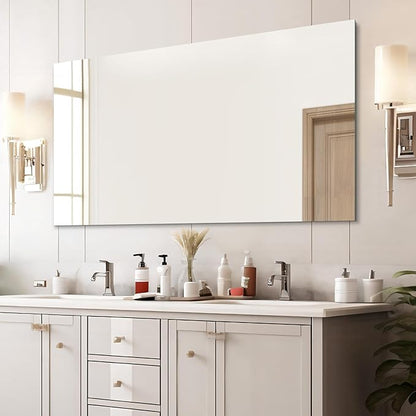 Mirrorons Large Mirror 60" x 28", Modern Rectangle Bathroom Mirror - Image 2