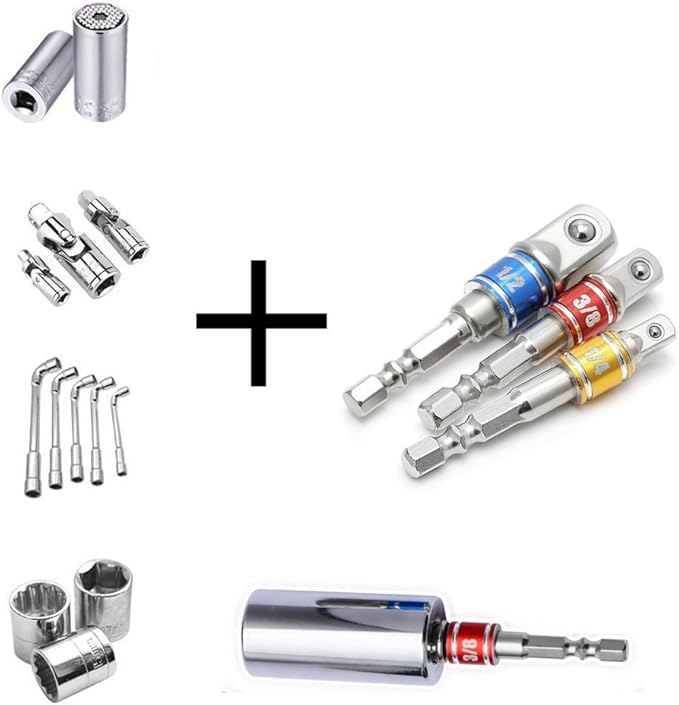 3-Piece Socket Adapter Extension Set, 1/2 Inch Hex Shank, Impact Grade - Image 2