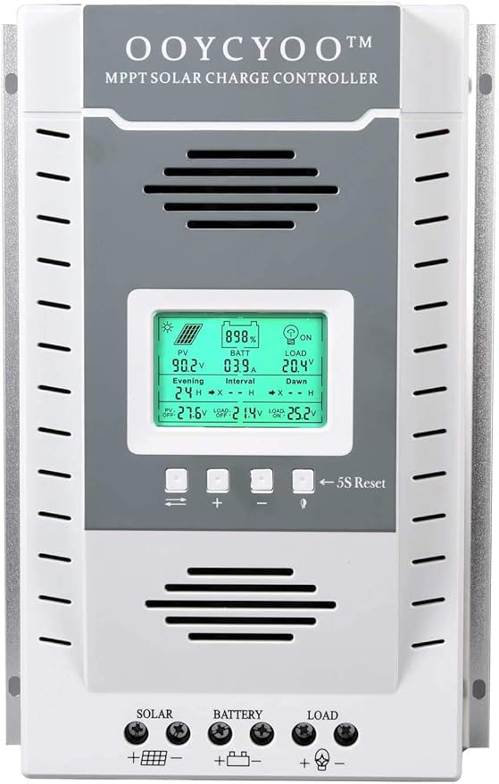 OOYCYOO MPPT Charge Controller 100 amp 12V/24V Auto, 100A Solar Panel Charge by OOYCYOO
