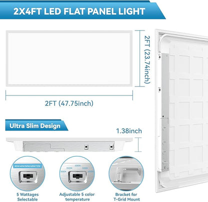 Msbfi 2x4 LED Flat Panel Lights Drop Ceiling Light Fixture 5000K 4000K 3000K - Image 4
