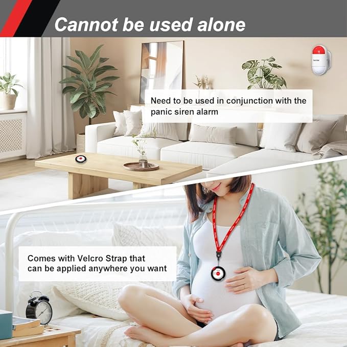 Panic Button Alarm for Security Emergency Remote Panic Button Alarm Siren for - Image 6