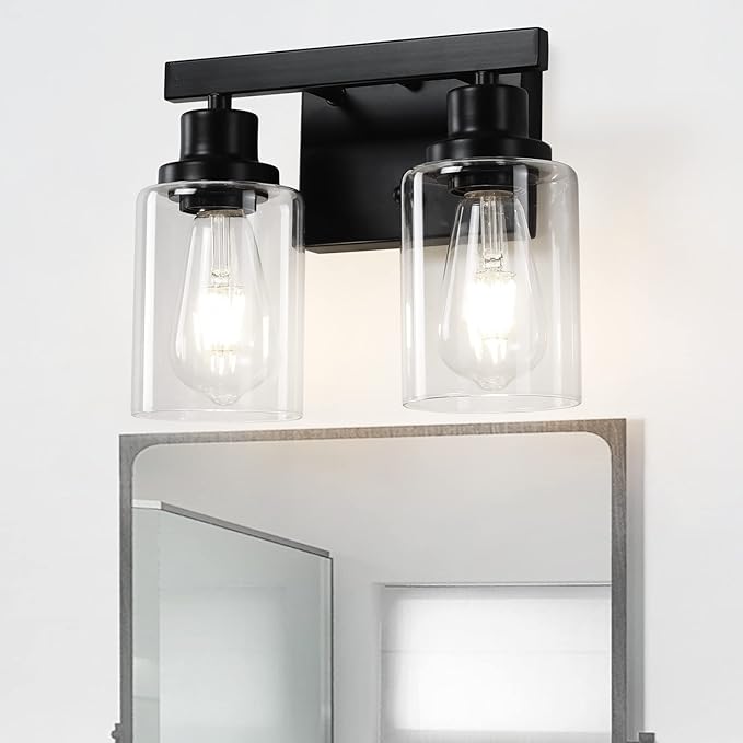 DIKAIDA Bathroom Vanity Light, 2-Light Modern Matte Wall Sconce Lighting by DIKAIDALights