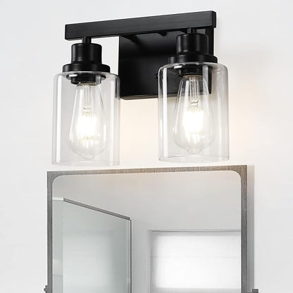 DIKAIDA Bathroom Vanity Light, 2-Light Modern Matte Wall Sconce Lighting by DIKAIDALights